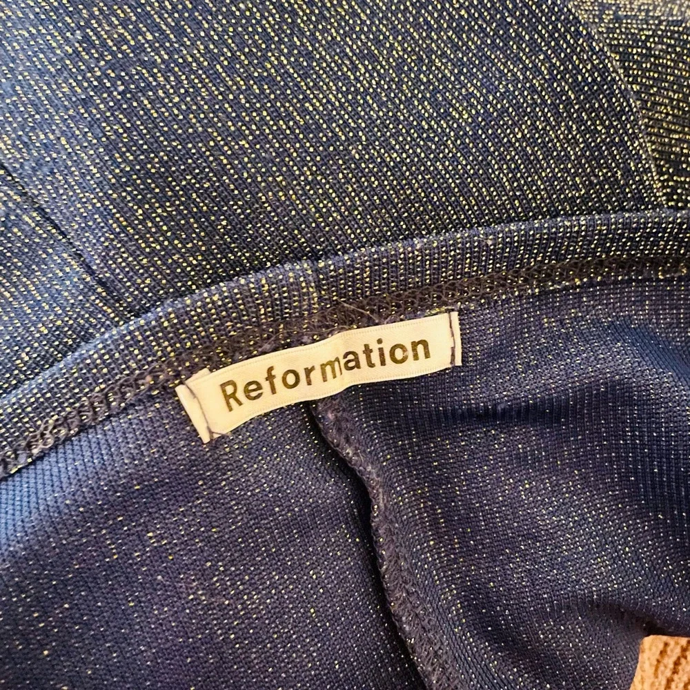 Reformation Navy and Gold Sparkle Top - Picture 6 of 7